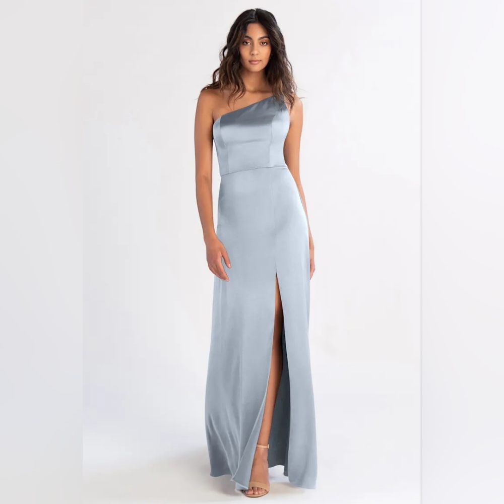 Jenny Yoo One Shoulder Dress in Light Blue